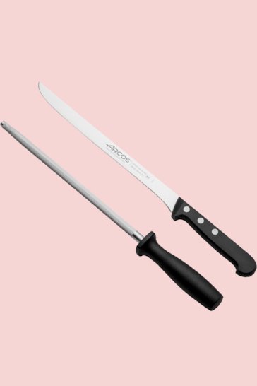 Set de cuchillo jamonero de 24 cm y chaira - Arcos 285500